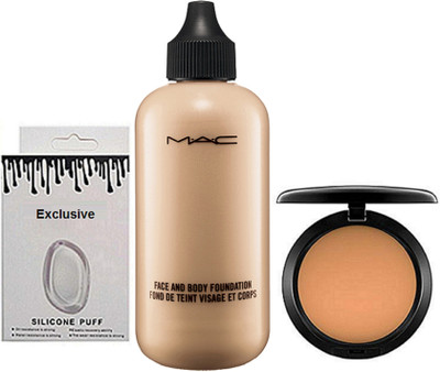 

studio fix combo Silicon Puff & Face And Body Foundation & Mac Compact(Set of 3)
