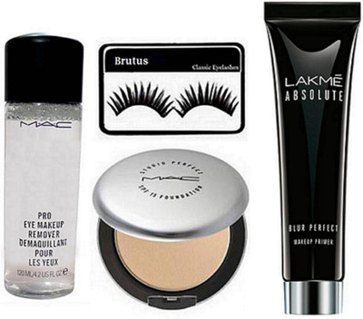 

BRUTUS Eyelashes, Prefact Compact, Pro Eye Makeup Remover, Absolute Blur Perfect Makeup Primer(Set of 4)
