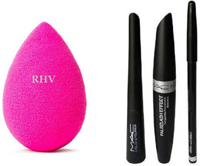 

RHV Blender Puff And 3 in One Eyeliner & Pencil & Mascara(Set of 4)