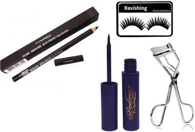 

ravishing Eyelashes,Eyelashes Curler With Pencil Kajal & Padma Eyeliner(Set of 4)