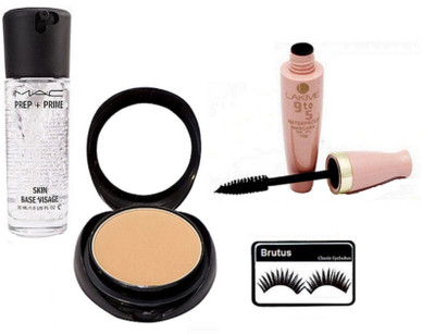 BRUTUS Eyelashes, Two Way Compact, 9 to 5 Waterproof mascara, prep primer skin base visage Face Primer(Set of 4)