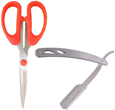 

JAGTEK Combo Of 2 pcs , Plastic Handle stainless steel scissor And Cuticle Scissor Stainless Steel(Set of 03)