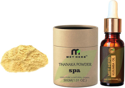 

Metherb Thanaka powder 30 g & Kusumba oil 30 for hai removal(Set of 2)