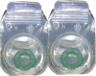 

iCONIC EYE turquoise monthly contact lens 1 pair with case solution Monthly Contact Lens(0.0, TURQUOISE, Pack of 2)