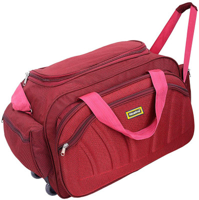 

Nice Line (Expandable) Lightweight Waterproof Luggage Travel Duffel Bags with Roller wheels - Travel Duffel Bag (S Red) Duffel Strolley Bag(Red)