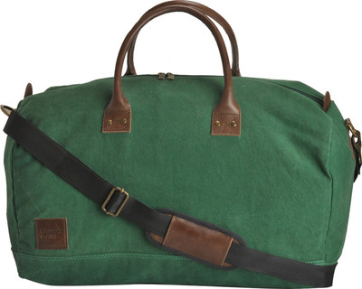 

CANVAS & AWL Canvas with Genuine Leather Trim Unisex Travel Duffel Bag Travel Duffel Bag(Green)