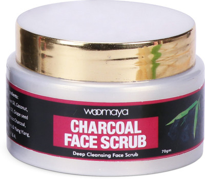 

WOOMAYA Activated Charcoal Face Scrub For Men & Women - Deep Cleansing, Dead Skin Removal & Skin Exfoliation - 70gm(70 g)