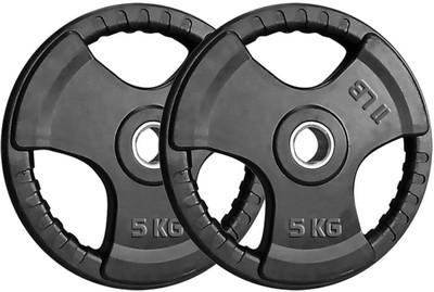 

FITSY Quad Rubber and Integrated Metal Grip Weight Plates for Home/Gym (5 KG x 2) Black Weight Plate(5 kg)