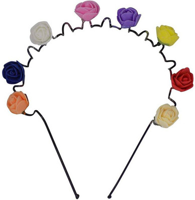 

pelo Latest Zig Zag Hair Band For Women And Girls, Hair Band Fancy With Rose Flower, Multicolour, Pack Of 1 Hair Band(Multicolor)