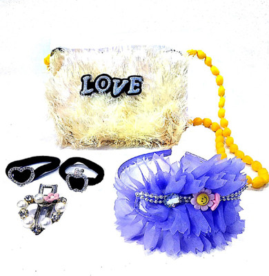 

Proplady Princess Designer Hair Band, Head Band, Hair Clip, Rubber Band, Hair Accessory Set(Multicolor)