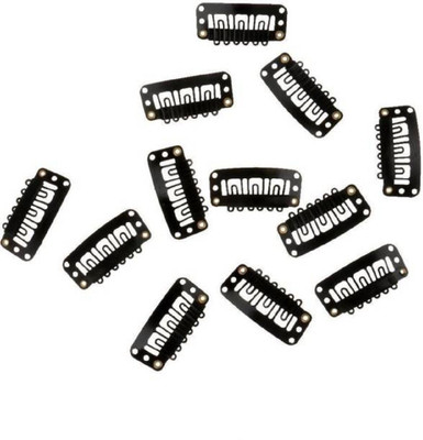 

GULZAR Hair Extension U Shape Snap Clips for Weft Wigs Black (Pack of 12) Hair Clip (Black) Tic Tac Clip Hair Clip, Tic Tac Clip(Black)
