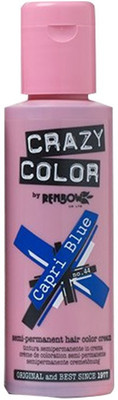 

Crazy Color Semi Permanent Hair Color Cream Capri Blue No.44, 3.38 Fl Oz, 4 Count Hair Color(Blue)