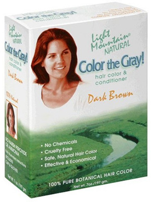 

LIGHT MOUNTAIN Natural Color The Gray! Hair Color & Conditioner, Dark Brown, 7 oz, (Pack of 2) Hair Color(Dark Brown)