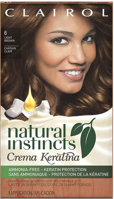 

Clairol Natural Instincts Crema Keratina Hair Color Kit, Light Brown 6 Cappuccino Creme Hair Color(Light Brown)
