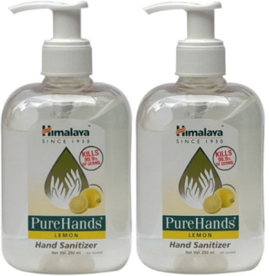 

Himalaya Pure hand Sanitizer Lemon Fragrance set of 2 packs 250 ml each Total 500 ml(500 ml, Pump Dispenser, Pack of 2)