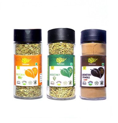 

HERBNAYA COMBO PACK OF OREGANO FLAKES (30 GM) + ROSEMARY (28 GM )+ CINNAMON POWDER (50GM) SET OF CULINARY HERBS & SPICES FOR YOUR KITCHEN GOURMET (108 GM)(108 g)
