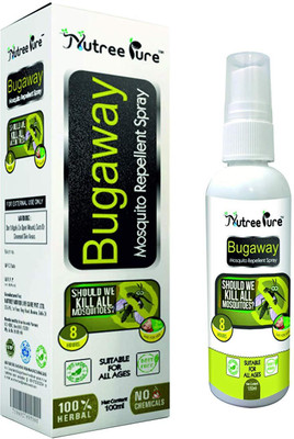 

Nutree Pure Pack Of 1 Bugaway Herbal Mosquito Repellent Oil Spray For Kids And Adults - 100Ml Deet Free