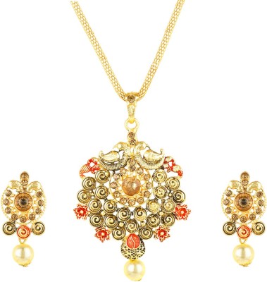 YELLOW CHIMES Copper Gold-plated Multicolor Jewellery Set(Pack of 1)