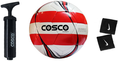 

Cosco Munich Football (Size -5) With Football Pump, 2 Wrist Band Football Kit