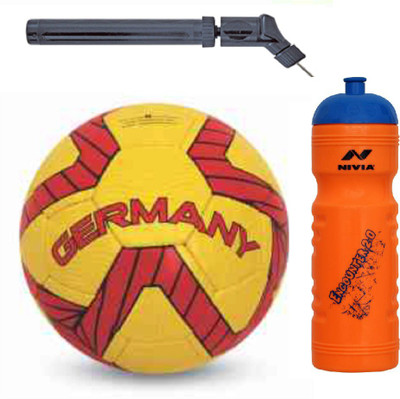 Nivia KrossWorld Germany Football + Encounter 2.0 Sipper + Double action Pump Kit Football Kit
