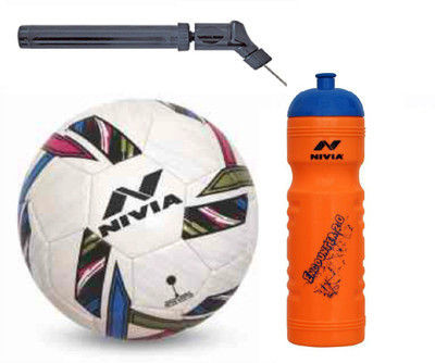 

Nivia Revolvo White Football + Encounter 2.0 Sipper + Double action Pump Kit Football Kit