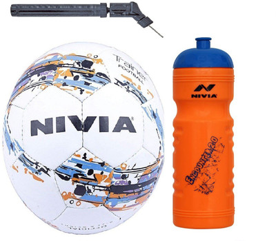 Nivia Trainer Football + Encounter 2.0 Sipper + Double action Pump Kit Football Kit