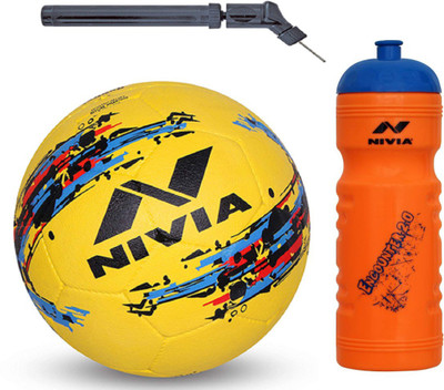 

Nivia Storm Yellow Football + Encounter 2.0 Sipper + Double action Pump Kit Football Kit
