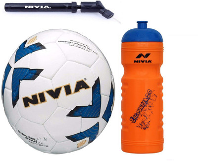 

Nivia Shining Star Blue Football + Encounter 2.0 Sipper + Double action Pump Kit Football Kit