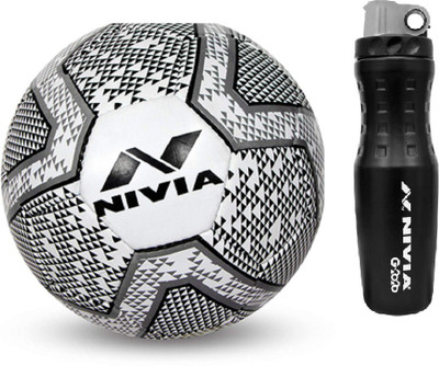 

Nivia Black & White Football + G2020 Sipper Football Kit