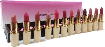 

MACME PINK BOX ~ 12 PCS HIGH QUALITY LIPSTICK SET(MULTICOLOR)