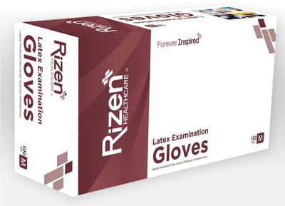 

Rizen Healthcare Latex Gloves Latex Examination Gloves(Pack of 100)