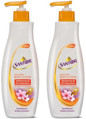 

Santoor Body Lotion All Seasons Moisturising Whitening & UV Protection 250ml x 2 Pack Of 2(250 ml)