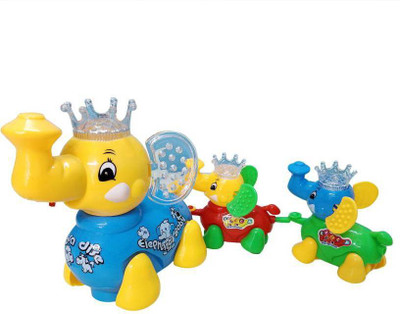 

Exaltedcollection Â Battery Operated Musical Cute Elephant Clever With Flashing Lights Toy With FamilyÂ Â for Kids(Multicolor)
