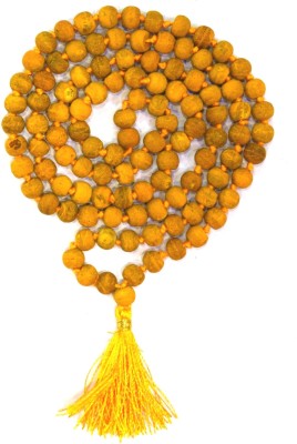 Divya Shakti Haldi Mala Baglamukhi Mala Turmeric Mala 108 Beads Turmeric Rosary 7 M.M Plastic Necklace