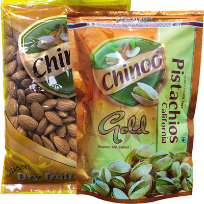 

Chinoo California Almond 250gm & Roasted California Pista 250gm (Pack of 2) Almonds(500 g, Pouch)