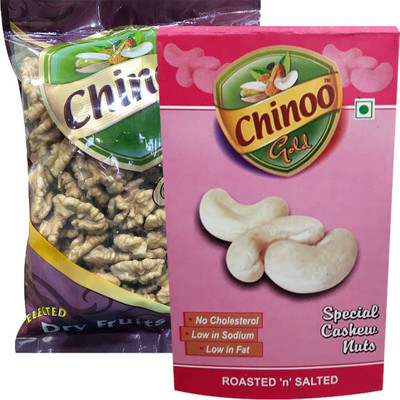 

Chinoo California Walnut Giri 250gm & Roasted Special Cashew 100gm (Pack Of 2) Walnuts(350 g, Pouch)