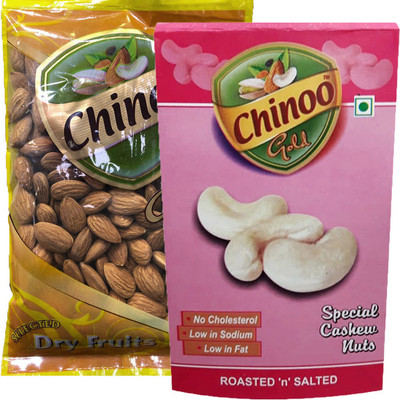

Chinoo California Almond 250gm & Roasted Special Cashew 100gm (Pack of 2) Almonds(350 g, Pouch)