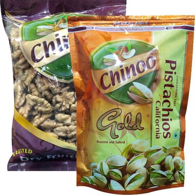 

Chinoo California Walnut Giri 250gm & Roasted California Pista 250gm (Pack Of 2) Walnuts(500 g, Pouch)