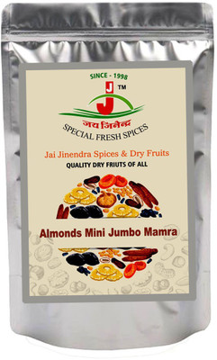 

Jai Jinendra Dry Fruits Mini Mamra Jumbo Almonds (Badam) - 900 gm Almonds(900 g, Pouch)
