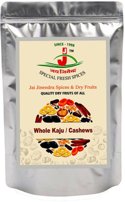 

Jai Jinendra Dry Fruits Cashew Kernels Nuts Natural, Good Quality (Kaju Sabut, Whole Cashews) W 340 No - 900 gm Cashews(900 g, Pouch)