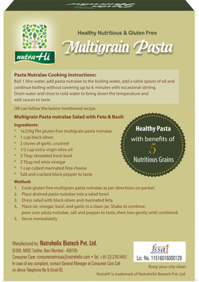

NutraHi Multigrain Gluten Free Pasta 250g Fusilli Pasta(Pack of 2, 250 g)