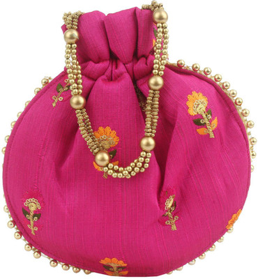 

bagaholics Ethnic Silk Potli Batwa Pouch Bag with Embroidery Potli(Multicolor)