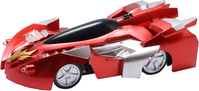 

TOYGALAXY Remote Control Wall Climber Car with 360° Rotation Double mode:wall and floor drive with lights(Red)