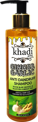 

Khadi Global Ginger Garlic Anti Dandruff Shampoo with Raw Honey & Matcha Green Tea, Prevents from Dandruff and Itchy Scalp(200 ml)