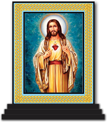 Vprint jesus Christ Car Dashboard idols Figurine Showpiece Decorative Showpiece  -  12 cm(Wood, Multicolor)