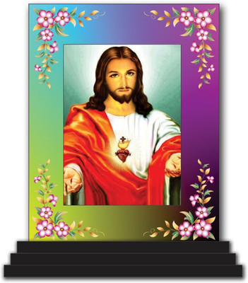 Vprint jesus Christ Car Dashboard idols Figurine Showpiece Decorative Showpiece  -  12 cm(Wood, Multicolor)