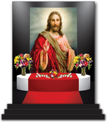 Vprint jesus Christ Car Dashboard idols Figurine Showpiece Decorative Showpiece  -  12 cm(Wood, Multicolor)