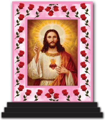 Vprint jesus Christ Car Dashboard idols Figurine Showpiece Decorative Showpiece  -  12 cm(Wood, Multicolor)
