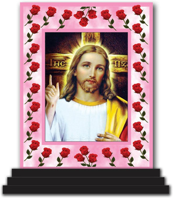 Vprint jesus Christ Car Dashboard idols Figurine Showpiece Decorative Showpiece  -  12 cm(Wood, Multicolor)