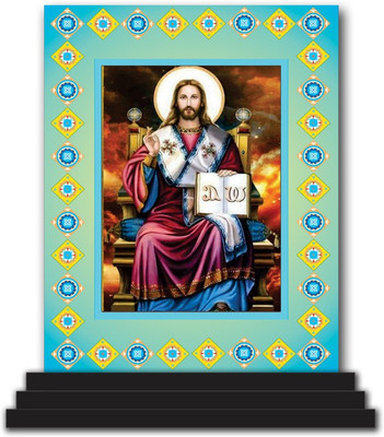 Vprint jesus Christ Car Dashboard idols Figurine Showpiece Decorative Showpiece  -  12 cm(Wood, Multicolor)